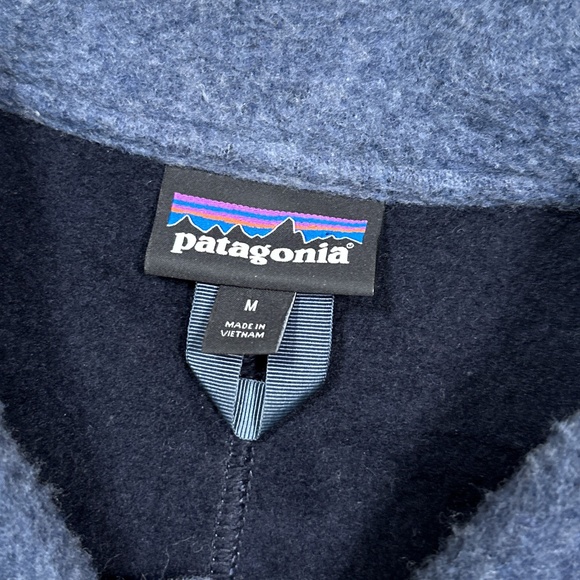 Patagonia Woolie Chore Coat Wool Blend Blue Button Jacket Mens Medium - Picture 6 of 13